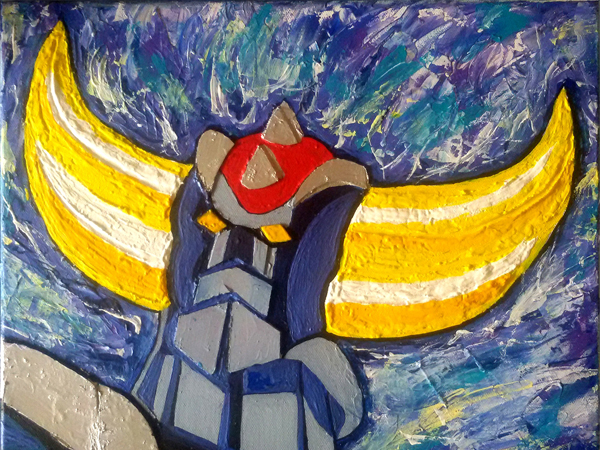  Quadri Pop Art di Carla Bertoli - ATLAS UFO ROBOT GOLDRAKE Dedicated to Go Nagai - Mixed Technique 40x40 - 2019